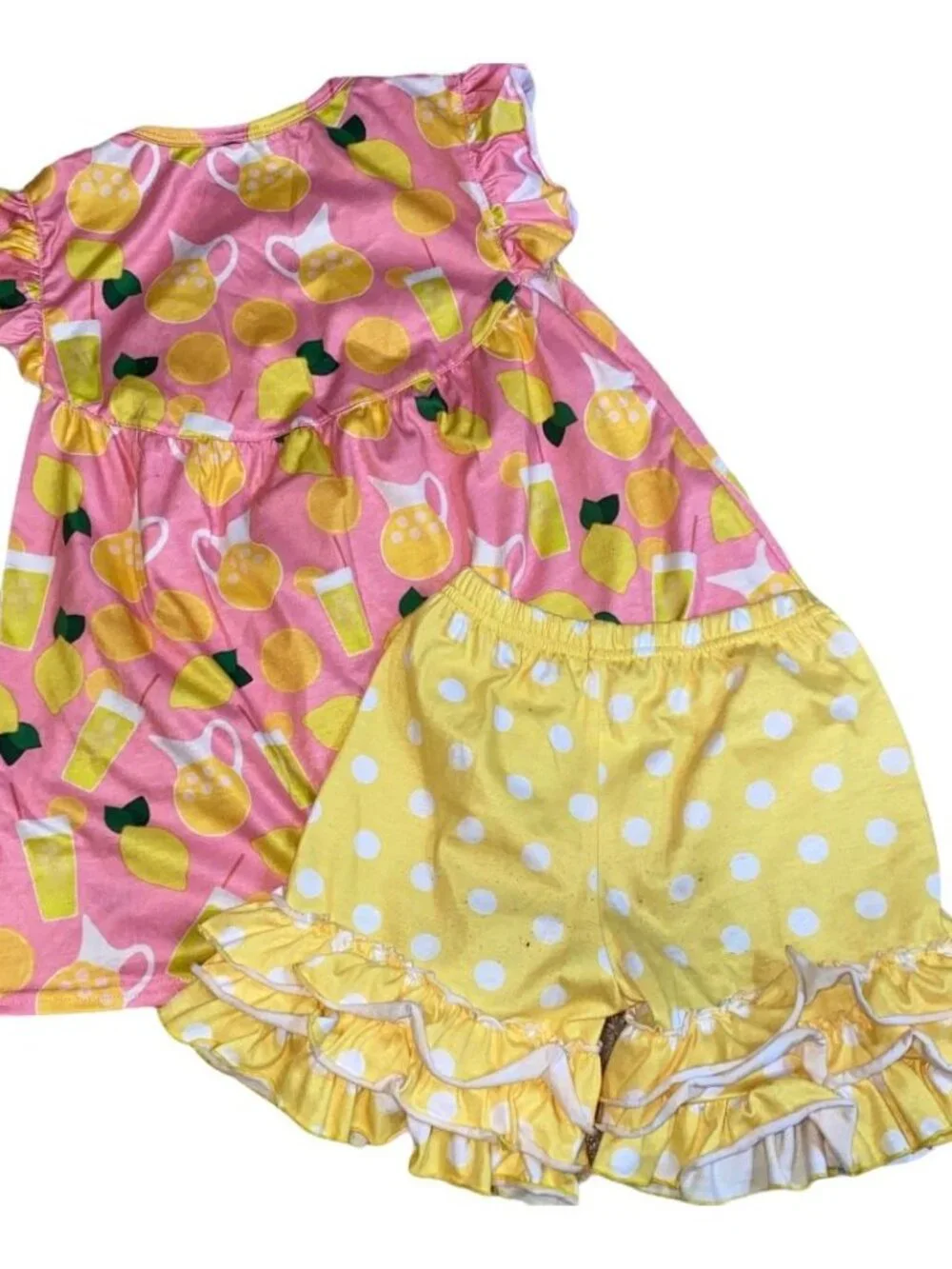 Lemonade 5/6 Pink/Yellow girls shorts outfit